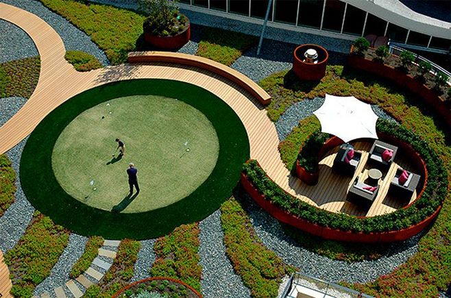 空中綠洲 美國(guó)努韋勒屋頂花園景觀設(shè)計(jì)的鳥瞰之美